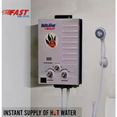 Hilltake Fast Model 6 Litre Instant Gas Water Heater (Geyser) - White